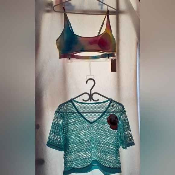 XL 80's Honeycomb Shirt Bikini Top Combo - Picture 3 of 16